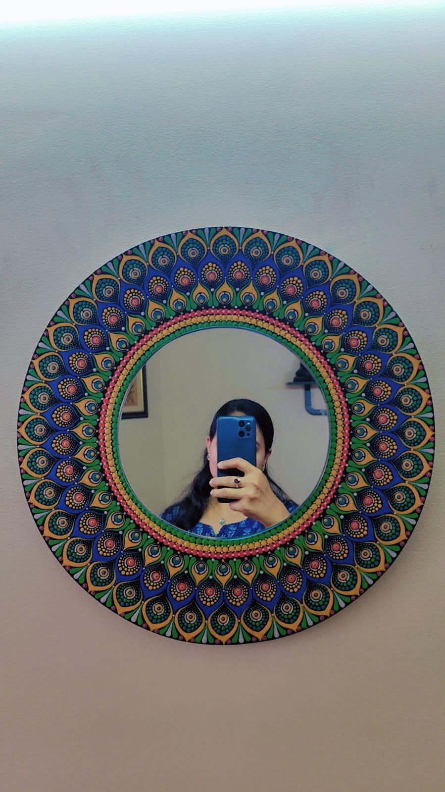 Peacock mandala mirror
