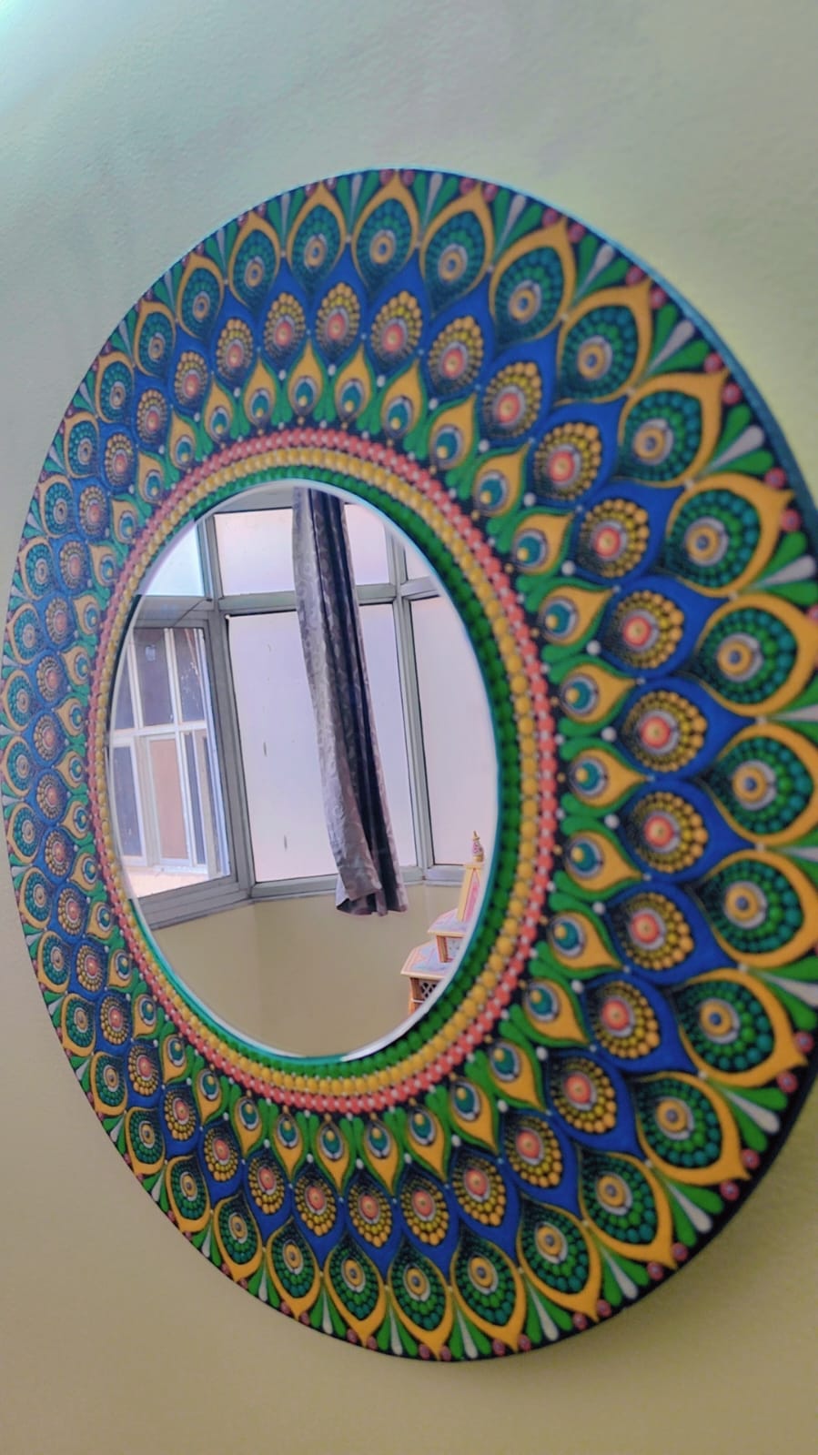Peacock mandala mirror