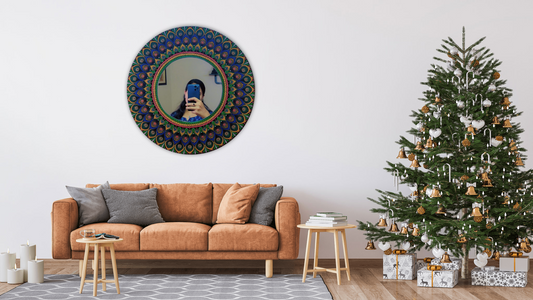 Peacock mandala mirror