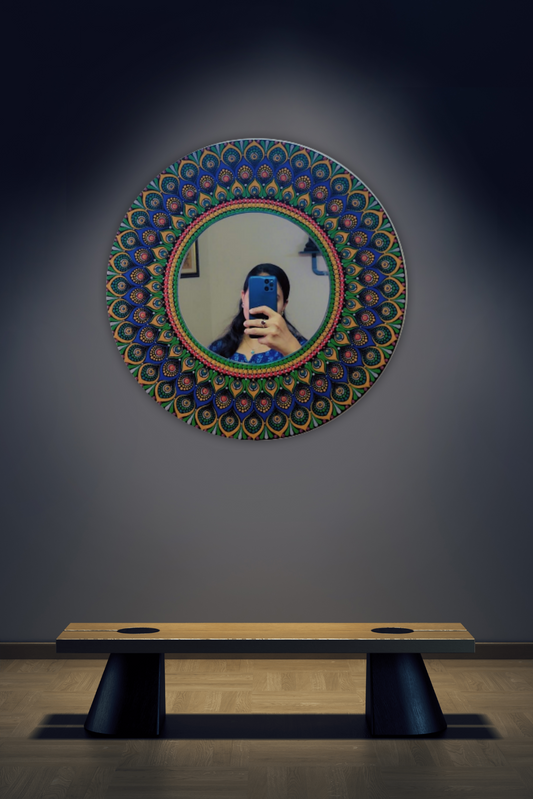Peacock mandala mirror